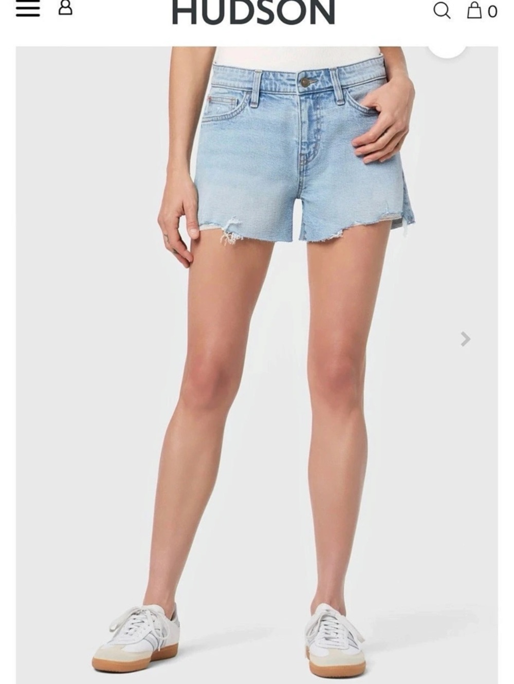 HUDSON Gracie Mid-Rise Cut Off Short Women's Denim Cut Off Shorts in Blue Like